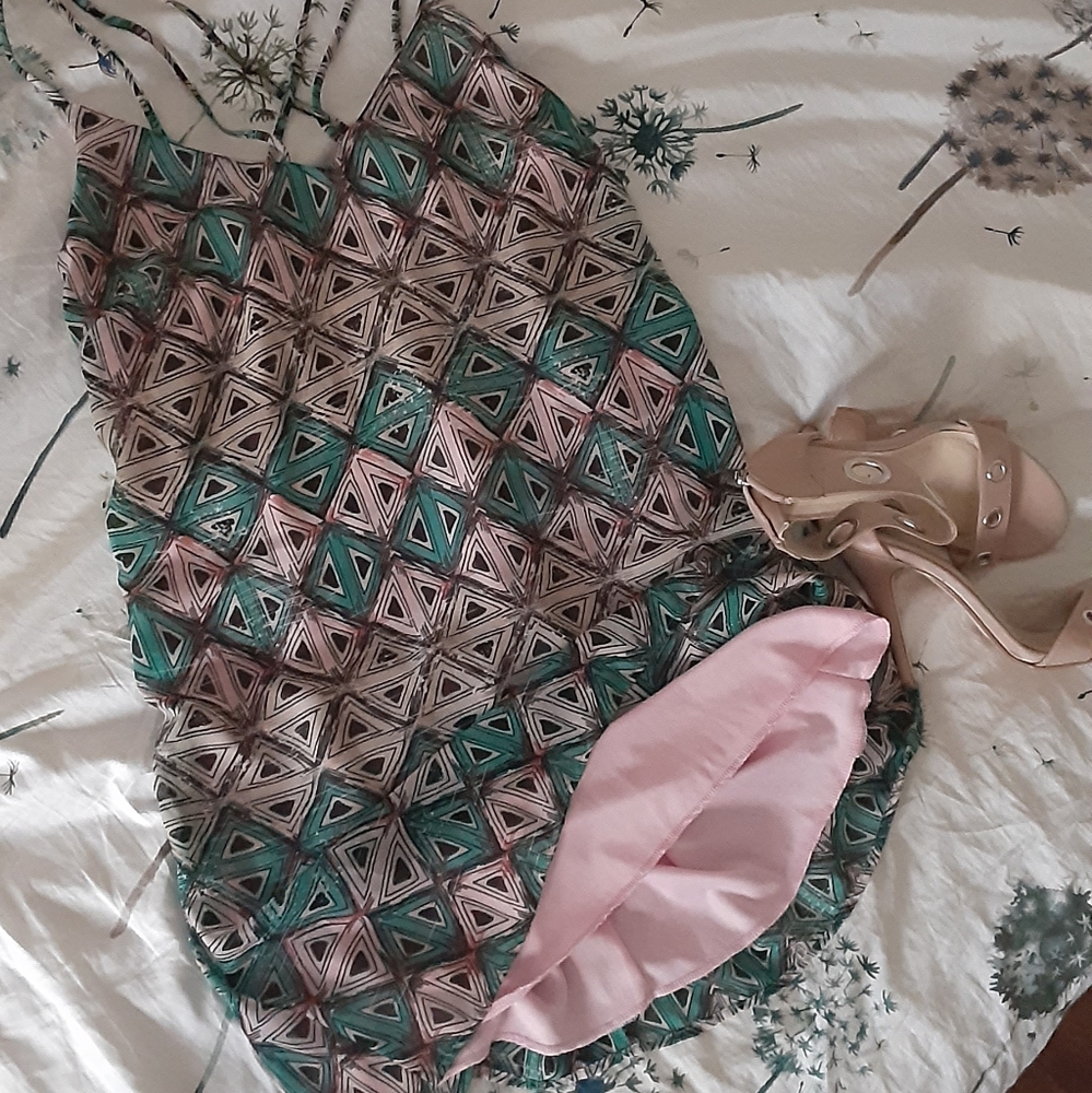 Pink and turquoise dress